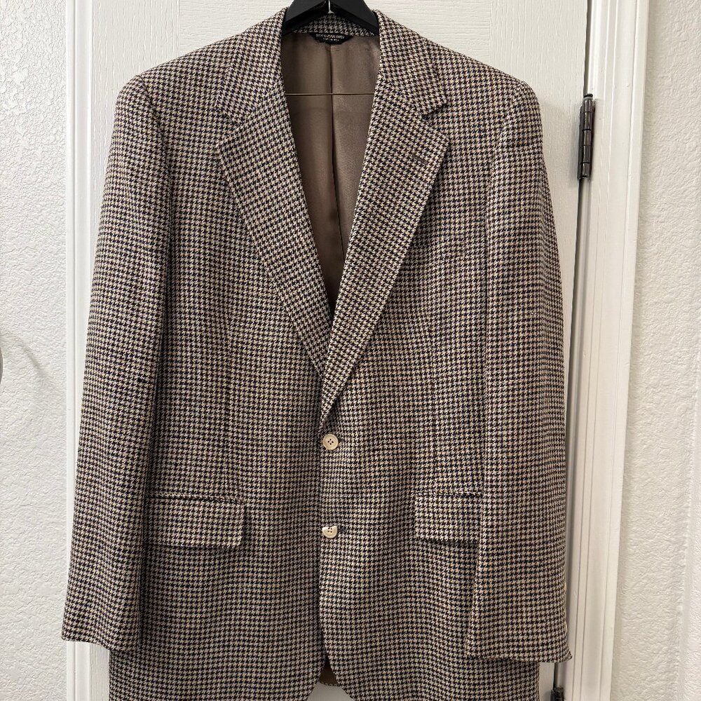 Vintage Saks Fifth Avenue Bespoke Houndstooth Blazer (Men's)
